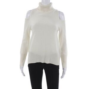 Roi Women Cashmere Turtleneck Pullover Sweater Ivory Long Sleeve Size XS